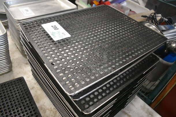 14 Metal Pans w/ Perforated Inserts and 10 Extra Inserts. 12.5x15x1. 14 Times Your Bid! - Image 2 of 4