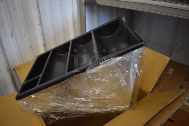 2 BRAND NEW IN BOX! San Jamar Metal and Black Poly Countertop Silverware Holders. 13x16x12. 2 Times Your Bid! - Image 2 of 4