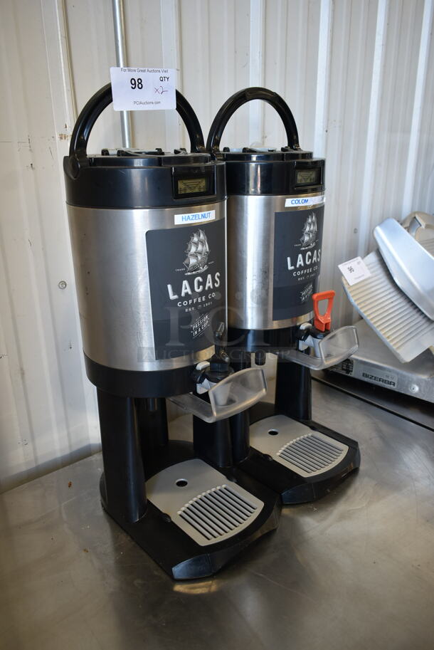 2 Fetco L4D-15 Stainless steel and Poly Beverage Holder Dispensers w/ Drip Trays. 2 Times Your Bid! - Image 2 of 6