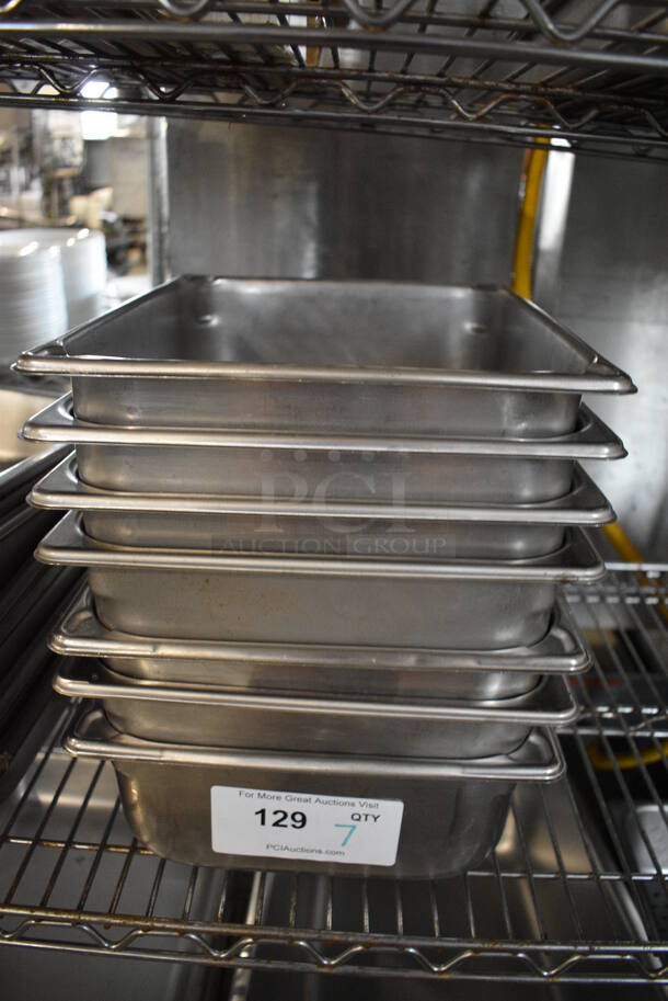 7 Stainless Steel 1/2 Size Drop In Bins. 1/2x4. 7 Times Your Bid!