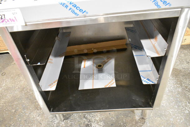 BRAND NEW SCRATCH AND DENT! Advance Tabco PRCR-19-24 Prestige Series 24" x 25" Stainless Steel Glass Rack Storage Cabinet with Drainboard Top - Image 4 of 7