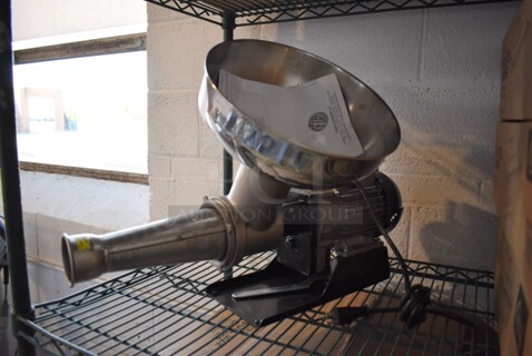 FLB 71 Stainless Steel Commercial Countertop Mincer and Tomato Press. 14x25x17. Tested and Working!