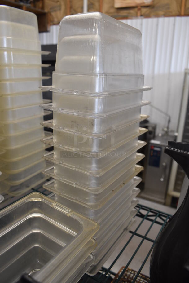 ALL ONE MONEY! Lot of 15 Clear Poly 1/9 Size Drop In Bins! 1/9x4 - Image 2 of 2
