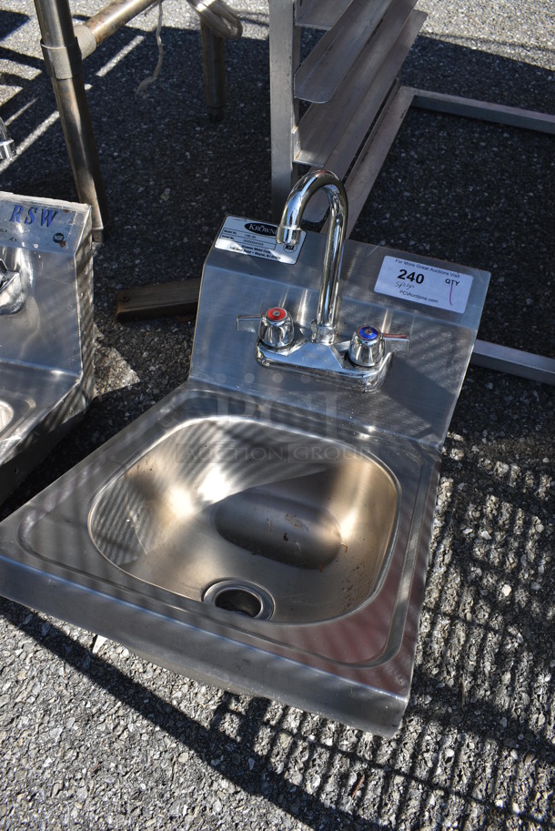 Krowne Stainless Steel Commercial Single Bay Sink w/ Faucet and Handles. 13x18x20 - Image 3 of 6