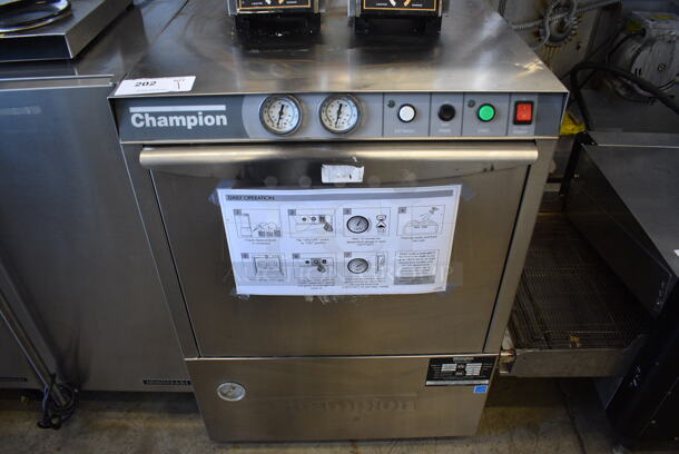 Champion UH170B-70 ENERGY STAR Stainless Steel Commercial Undercounter Dishwasher. 120-208/230 Volts, 1 Phase. 24x24x34