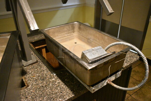 Buffet Station w/ 2 Steam Table Inserts and Sneeze Guard. BUYER MUST REMOVE: Bring Tools and Manpower Needed To Remove This Item. This Unit Was In Working Condition When the Restaurant Closed. (main dining room) - Image 8 of 9