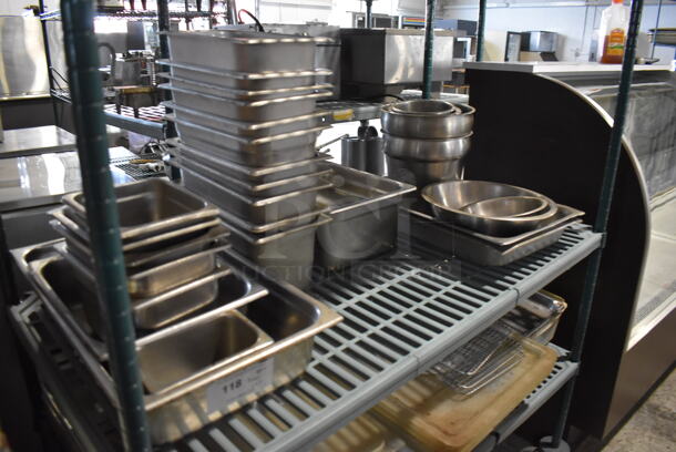 ALL ONE MONEY! Tier Lot of Various Metal Including Cylindrical Bins and Drop In Bins. Includes 1/6x6, 1/2x6 - Image 4 of 12