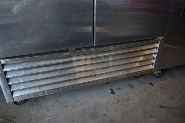 Blue Air BSR49 Stainless Steel Commercial 2 Door Reach In Cooler w/ Poly Coated Racks on Commercial Casters. 115 Volts, 1 Phase. Tested and Working! - Image 4 of 7