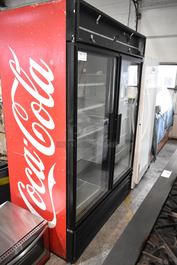 2014 True CVM-49 ENERGY STAR Metal Commercial 2 Door Reach In Cooler Merchandiser w/ Poly Coated Racks. 115 Volts, 1 Phase. Tested and Working! - Image 1 of 5