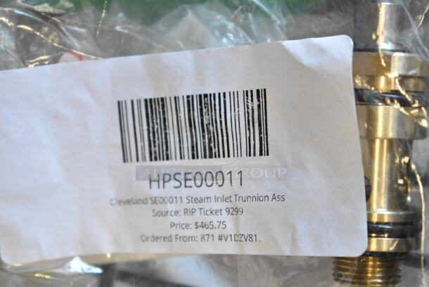 3 BRAND NEW SCRATCH AND DENT! Items; HPSE00011 Cleveland SE00011 Steam Inlet Trunnion Ass, HPSE00115 Cleveland SE00115 Kit New Pot/Switch(Kel), HPSE00028 Cleveland SE00028 Knob Hrdwre Steam Valve. 3 Times Your Bid! - Image 2 of 4