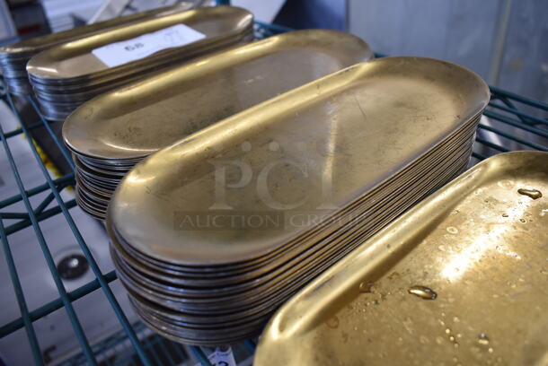 48 Gold Finish Metal Oval Trays. 9.5x4x0.25. 48 Times Your Bid! - Image 2 of 3