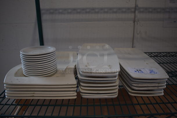 ALL ONE MONEY! Lot of 34 Various White Ceramic Plates - Image 1 of 3