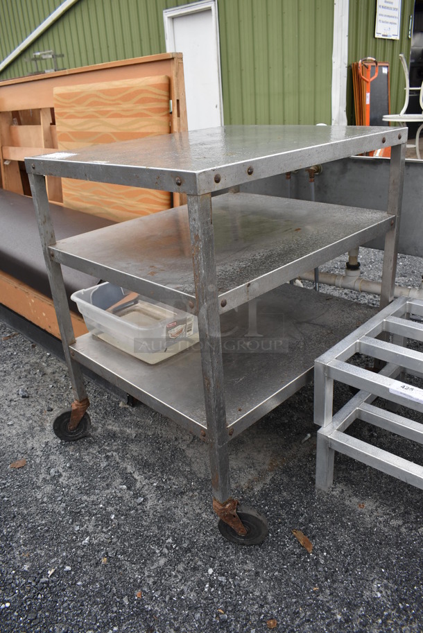 Stainless Steel Commercial 3 Tier Cart on Commercial Casters. 27x32x37 - Image 4 of 6