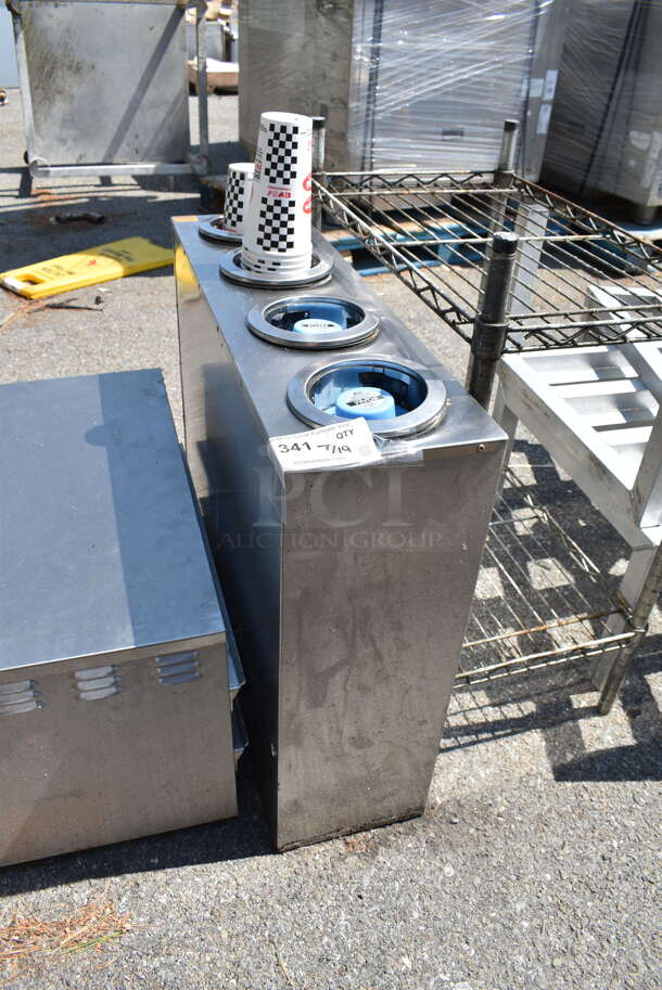 Stainless Steel 4 Well Cup Dispenser.  - Image 1 of 4