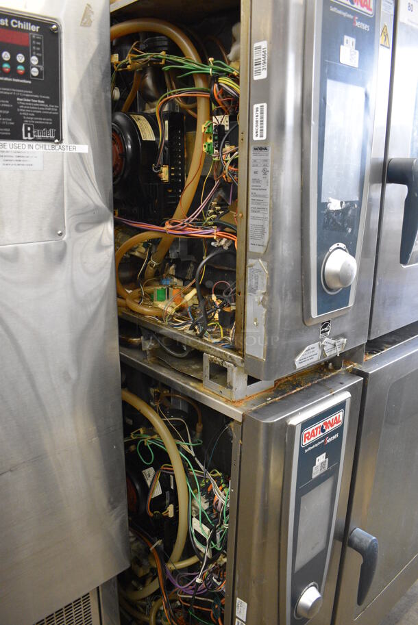 2 Rational Stainless Steel Commercial Combitherm Self Cooking Center Convection Ovens on Commercial Casters. Top Model: SCC WE 62. Bottom Model: SCC WE 102. 480 Volts, 3 Phase. 42x40x72. 2 Times Your Bid! - Image 7 of 9