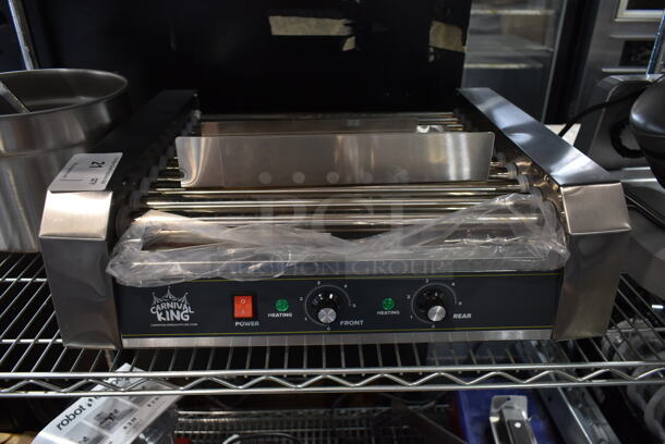 BRAND NEW SCRATCH AND DENT! Carnival King 382HDRG30 Stainless Steel 30 Hot Dog Roller Grill with 11 Rollers. 120 Volts, 1 Phase. Tested and Working! - Image 2 of 5