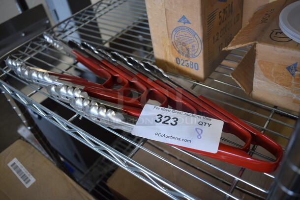 8 BRAND NEW! Stainless Steel Tongs. 10