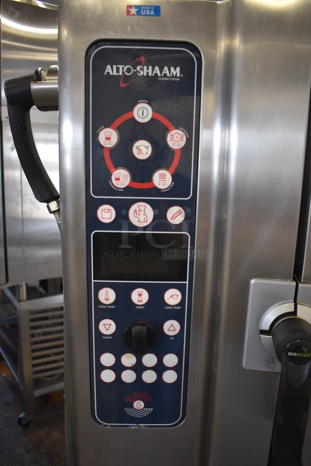 2013 Alto Shaam 10.10 ESVH Stainless Steel Commercial Electric Powered Combi Convection Oven w/ Ventless Hood and Equipment Stand on Commercial Casters. 208-240 Volts, 3 Phase. - Image 6 of 11