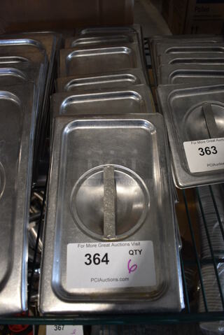 6 Stainless Steel 1/4 Size Drop In Bin Lids. 6 Times Your Bid!
