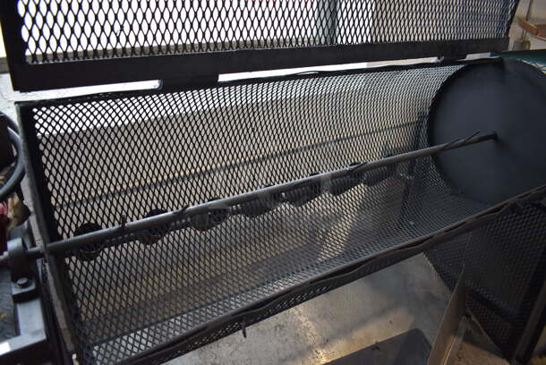 Metal Commercial Floor Style Portable Rotating Vegetable Roaster Grill w/ Rotisserie Motor on Commercial Casters. 69x22x51 - Image 7 of 7