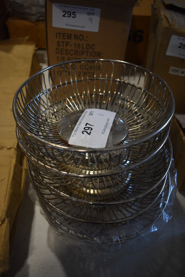 6 Metal Bread Baskets. 11x8.5x3. 6 Times Your Bid!