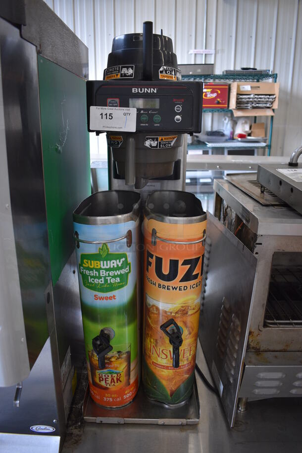 Bunn Model ITCB-DV Stainless Steel Commercial Countertop Iced Tea Machine w/ 2 Beverage Holder Dispensers and 2 Poly Brew Baskets. 120 Volts, 1 Phase. 12.5x24x34.5 - Image 1 of 4