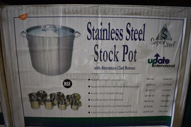 2 BRAND NEW IN BOX! Update Stainless Steel Items; Model SPS-24 24 Quart Stock Pot w/ Lid and Model SPSA-12 12 Quart Pasta Cooker w/ Lid. 2 Times Your Bid! - Image 3 of 3