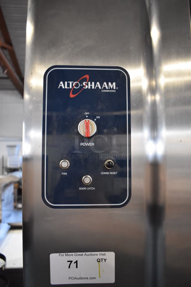 2013 Alto Shaam 10.10 ESVH Stainless Steel Commercial Electric Powered Combi Convection Oven w/ Ventless Hood and Equipment Stand on Commercial Casters. 208-240 Volts, 3 Phase. - Image 7 of 11