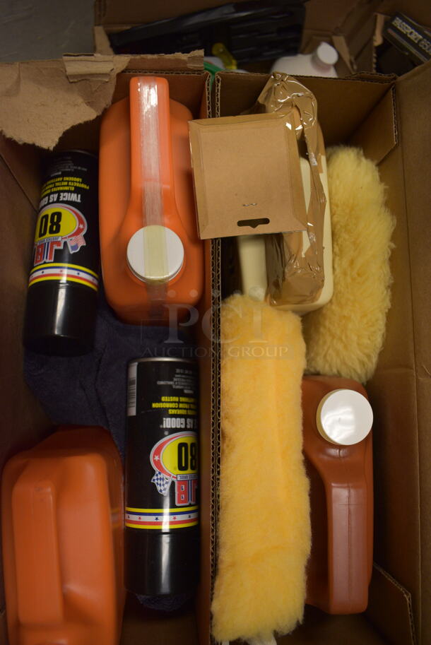 ALL ONE MONEY! 2 Pallet Lots of Car Cleaning Supplies and Tools! Items Including Brushes, Lexol Sponges, Jumper Cables, All Purpose Joint Compound, Glass Sealant, and Boom Mat - Image 3 of 12