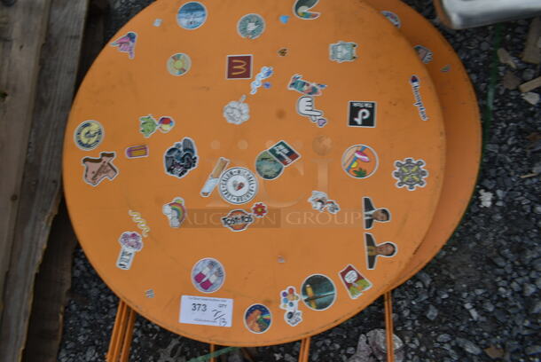 2 Orange Metal Folding Tables. 2 Times Your Bid! - Image 3 of 3
