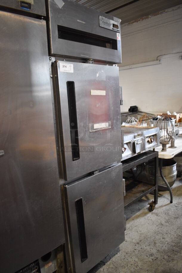 Delfield Stainless Steel Commercial Two Half Size Door Reach In Freezer on Commercial Casters. 115 Volts, 1 Phase. 25.5x32x80. Tested and Working! - Image 6 of 6