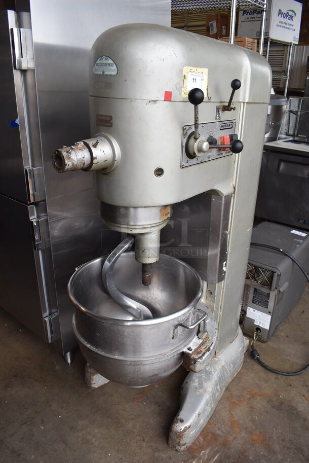 Hobart M 802 Metal Commercial Floor Style 80 Quart Planetary Dough Mixer w/ Stainless Steel Mixing Bowl and Dough Hook Attachment. 200 Volts, 3 Phase. 32x40x65 - Image 2 of 10