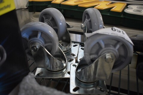 ALL ONE MONEY! Lot of 4 Commercial Casters. 5.5x3.5x5.