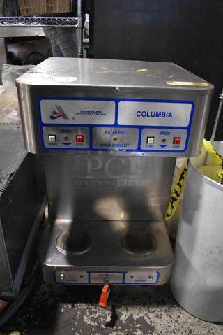 American Beverage Systems Stainless Steel Commercial Countertop Coffee Machine w/ Hot Water Dispenser. 18x21x29.5