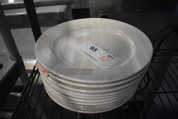 10 White Ceramic Plates. 10x10x1. 10 Times Your Bid!