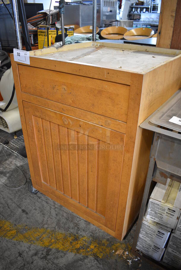 Wood Pattern Cabinet w/ Door and Drawer. 24x24x34.5 - Image 2 of 4