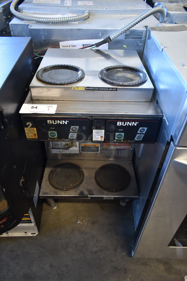 Bunn CDBC 2/2 TWIN Stainless Steel Commercial 4 Burner Coffee Machine. 120/208-240 Volts, 1 Phase. 
