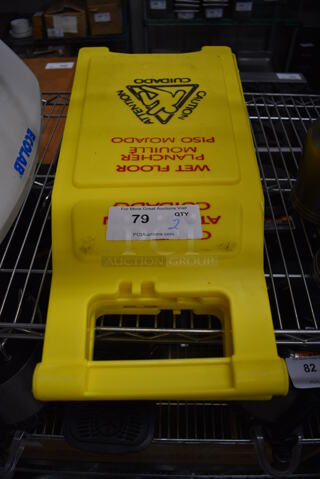 2 Yellow Poly Wet Floor Caution Signs. 12x1x27. 2 Times Your Bid! 