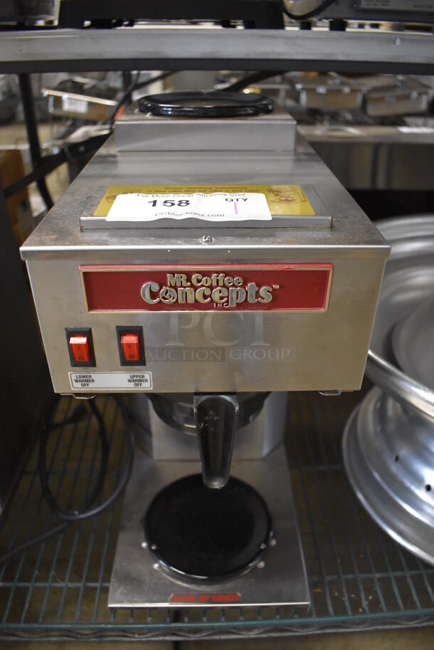 Mr Coffee RB-2 Stainless Steel Commercial Countertop Single Burner Coffee Machine w/ Poly Brew Basket. 120 Volts, 1 Phase. 9x19x17 - Image 1 of 6