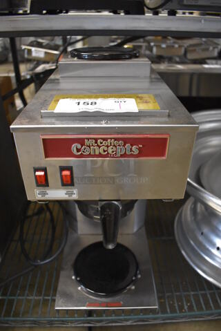 Mr Coffee RB-2 Stainless Steel Commercial Countertop Single Burner Coffee Machine w/ Poly Brew Basket. 120 Volts, 1 Phase. 9x19x17