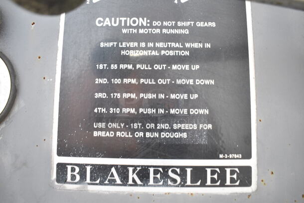 Blakeslee Metal Commercial Floor Style 60 Quart Planetary Dough Mixer w/ Metal Mixing Bowl and Dough Hook Attachment.  - Image 7 of 8