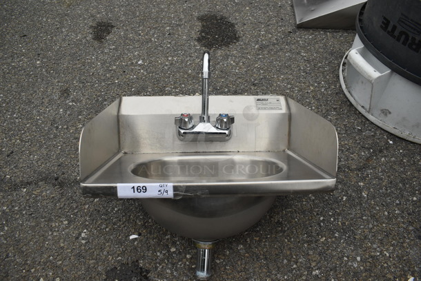 Eagle HSA-10-F-LRS Commercial Stainless Steel Wall Mount Hand Washing Sink With Gooseneck Faucet. - Image 1 of 5