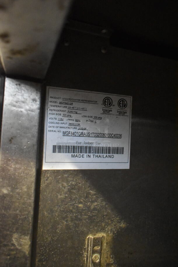 2020 Atosa MGF8401GR Stainless Steel Commercial Undercounter Single Door Cooler on Commercial Casters. 115 Volts, 1 Phase. Tested and Working! - Image 6 of 6