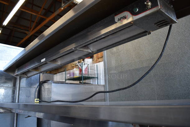 Stainless Steel Commercial Table w/ 2 APW Wyott FD-60 Warming Strip, 2 Over Shelves and Under Shelf. 73x24x66 - Image 3 of 5