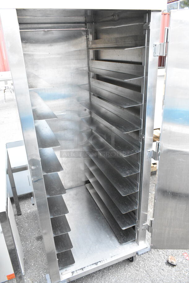 Stainless Steel Commercial Enclosed Pan Transport Rack on Commercial Casters.  - Image 3 of 3