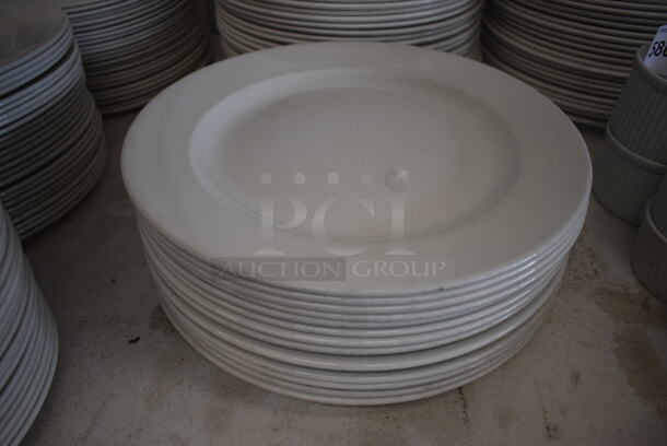 15 White Ceramic Plates. 12x12x1. 15 Times Your Bid!