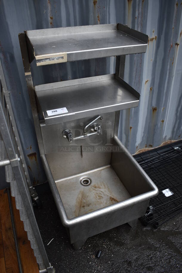 Stainless Steel Commercial Single Bay Sink w/ Double Over Shelf. 25x25x51 - Image 6 of 6