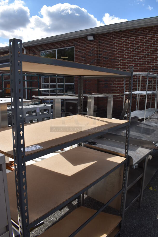 Metal and Wood Pattern 5 Tier Shelving Unit. BUYER MUST DISMANTLE. PCI CANNOT DISMANTLE FOR SHIPPING. PLEASE CONSIDER FREIGHT CHARGES. 48x25x72 - Image 4 of 6