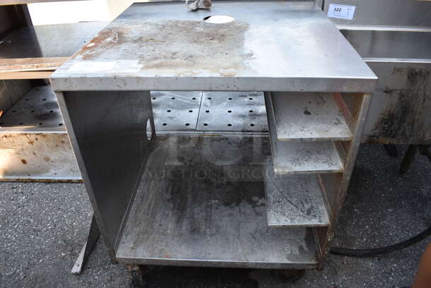 Stainless Steel Counter w/ Under Shelf on Commercial Casters. 28x29x32.5