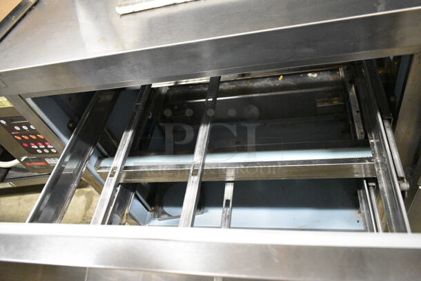 Delfield UCD4464N-12-DD5 Stainless Steel Commercial Sandwich Salad Prep Table Bain Marie Mega Top w/ 4 Drawers on Commercial Casters. 115 Volts, 1 Phase. Tested and Does Not Power on  - Image 9 of 10